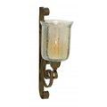 Benzara Benzara 23819 Elegant Indian Metal Glass Wall Candle Sconce 23819